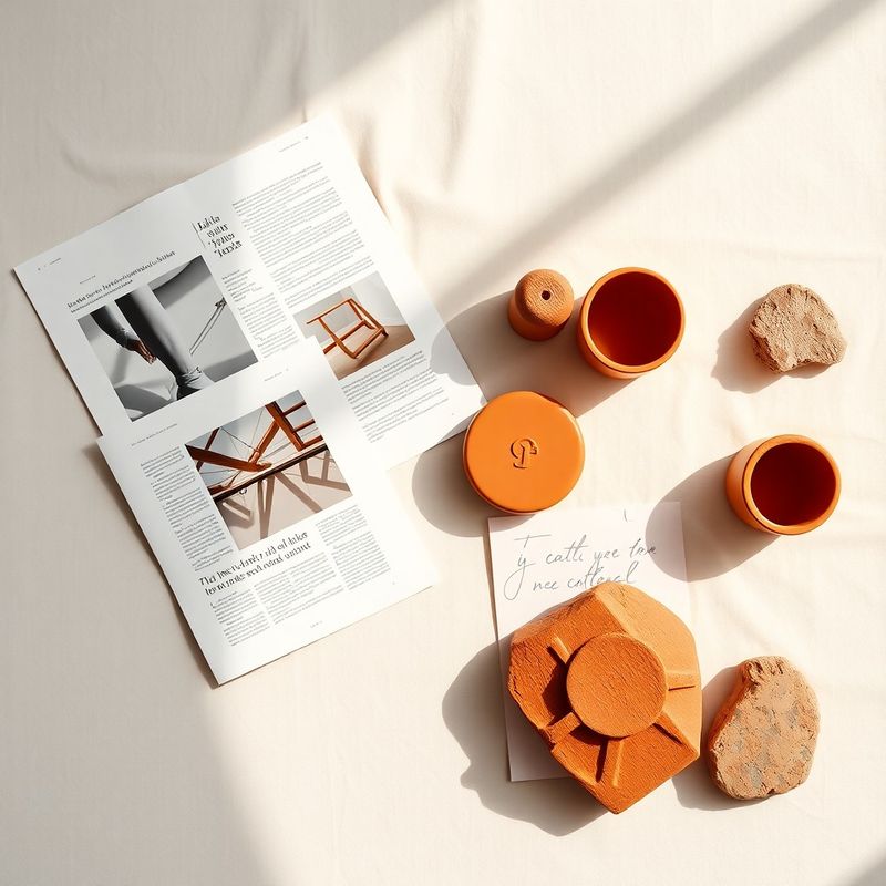 Flat lay tiskanih članaka i rukom pisanih bilježaka na lanenoj podlozi